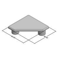 60-090-2 MODULAR SOLUTIONS POLYAMIDE PART END CAP 45MM X 45MM MITER CORNER LIGHT GRAY